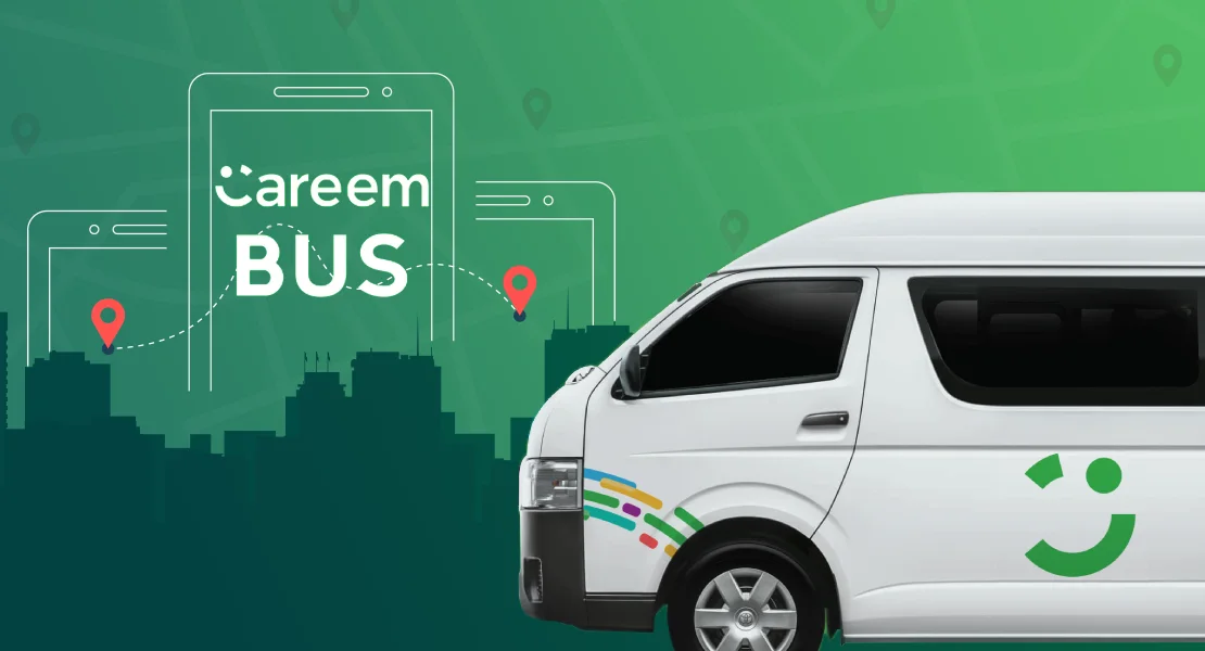 Careem Bus illustration with a Careem van