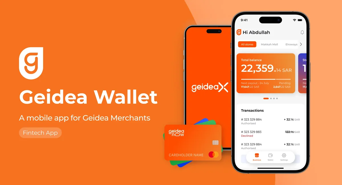 The Geidea Wallet app and a Geidea card
